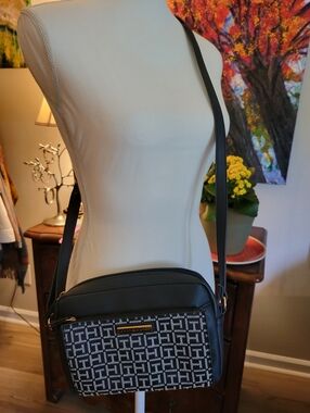 Tommy Hilfiger Navy & White Monogram Crossbody Bag